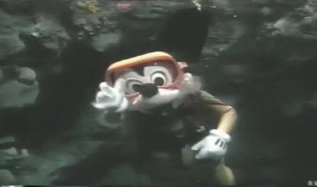 Scuba Diving Mickey Mouse 80s GIF