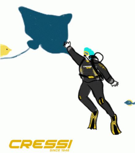 Scuba Steve With Fishes GIF