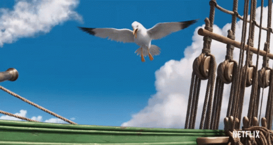 Sea Beast Film Seagull Landing GIF