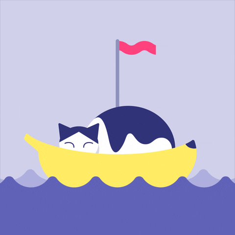 Sea Floating Banana Cat Meme GIF