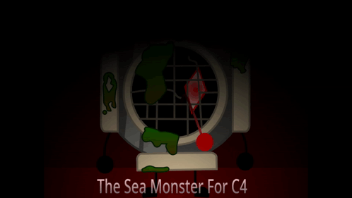 Sea Monster Poster with Compass