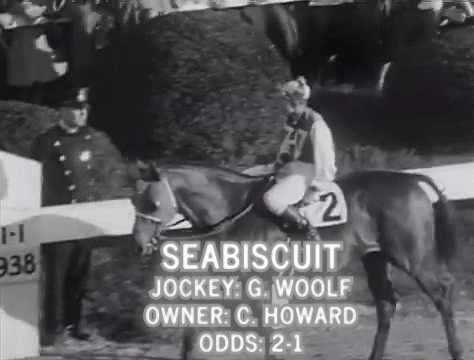 Seabiscuit Jockey G. Woolf Owner C. Howard Odds 2 To 1 GIF