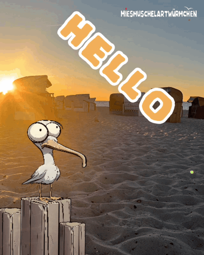 Seagull Standing on Post Saying Hello
