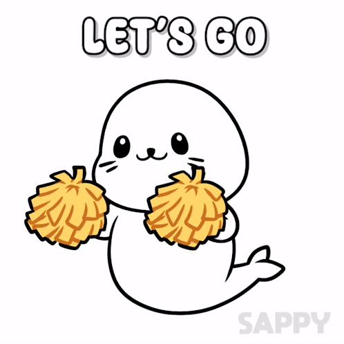 Seal Cheering Lets Go GIF