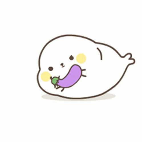 Seal Hibo Little Eggplant Falling Down GIF