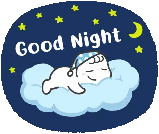 Seal Sleeping on Cloud Saying Good Night
