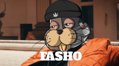 Seal Wearing Marijuana Leaf Hat Saying Fasho