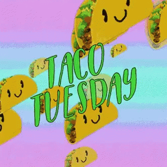Seamless Taco Pattern Saying Taco Tuesday