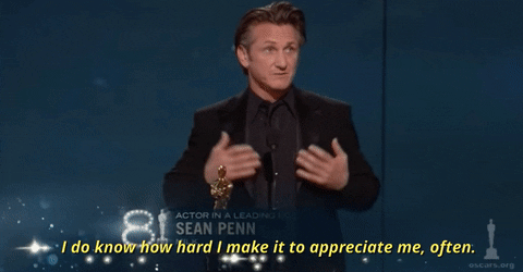Sean Penn Spicoli Receives An Award GIF