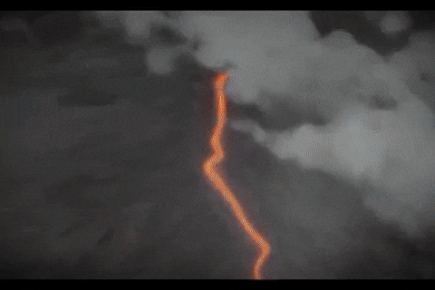 Seasmoke Dragon At The Top Of Volcano GIF