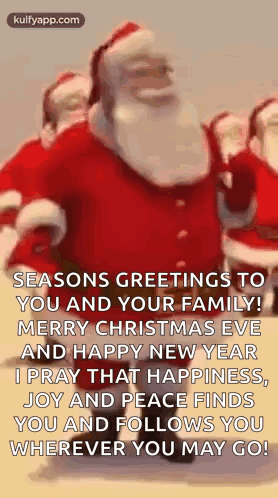 Seasons Greetings Merry Christmas Eve Happy New Year