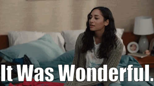 Seating On Bed It Was Wonderful GIF