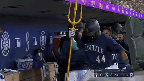 Seattle Baseball Player With Trident GIF
