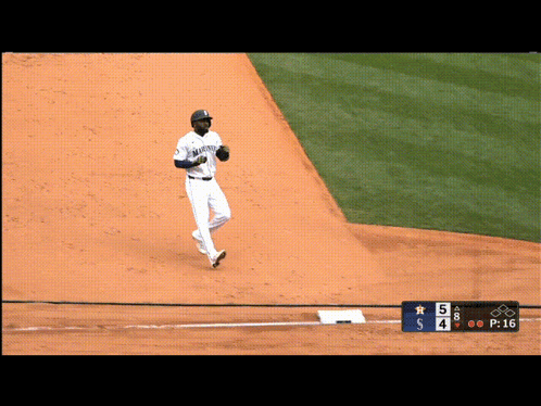 Seattle Mariners Baseball Player Running to First Base