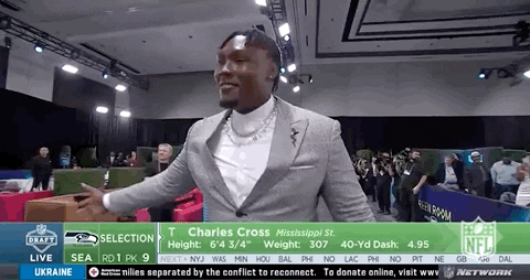 Seattle Seahawks Charles Cross Handshaking GIF
