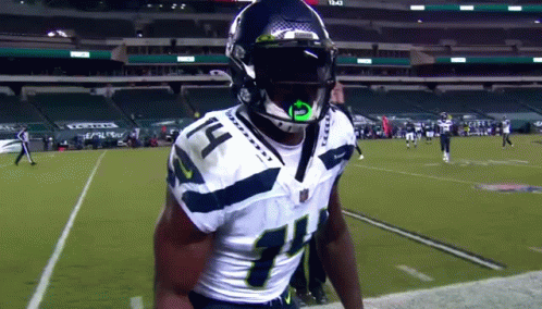 Seattle Seahawks Dk Metcalf Throwing Ball GIF