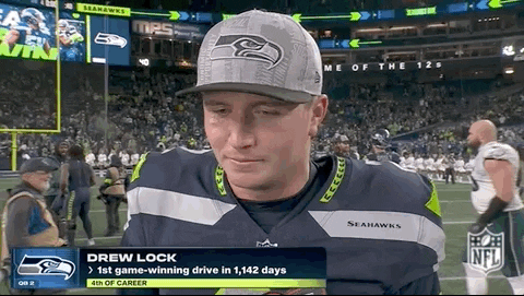 Seattle Seahawks Drew Lock Being Interviewed GIF