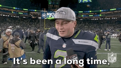 Seattle Seahawks Drew Lock During Interview GIF
