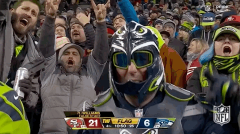 Seattle Seahawks Full Geared Fans GIF