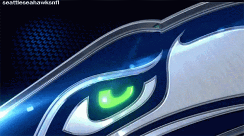 Seattle Seahawks Logo With Green Eye GIF