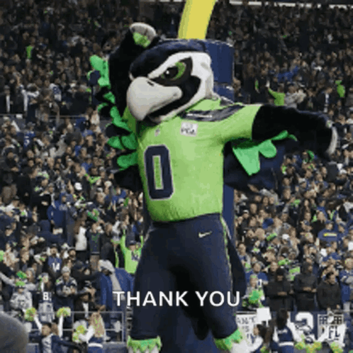 Seattle Seahawks Mascot Thank You GIF