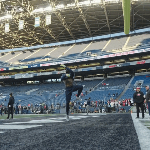 Seattle Seahawks Player Jump High GIF