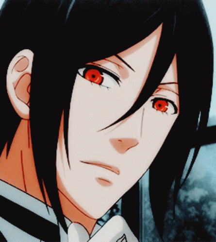 Sebastian Michaelis Black Butler Hand Chin Smile GIF