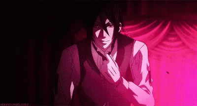 Sebastian Michaelis Dark Anime Loose Tie GIF