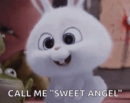 Secret Life Of Pets Rabbit Saying Call Me Sweet Angel GIF