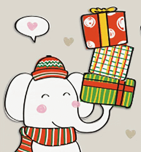 Secret Santa Elephant GIF