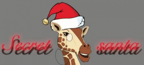 Secret Santa Giraffe GIF