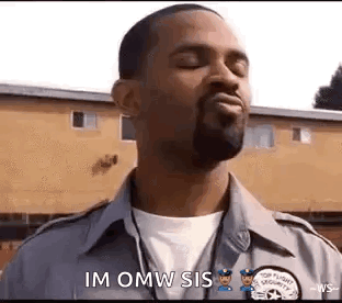 Security Uniform Man Funny Face Saying Im Omw Sis GIF