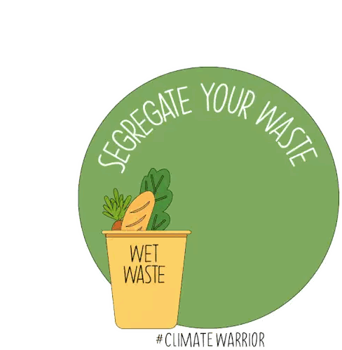 Segregate Waste Sticker with Three Bins