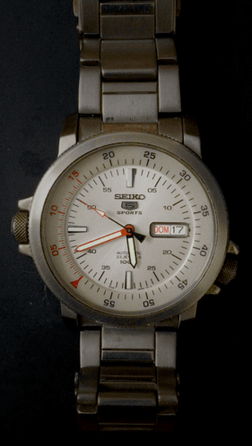 Seiko Sports Watch Showing Date GIF