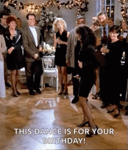 Seinfeld Elaine Dancing Happy Birthday GIF