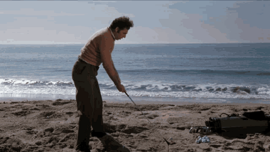 Seinfeld Kramer Beach Golf GIF