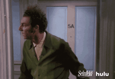 Seinfeld Kramer Giddy Up Hit Face In Glass GIF