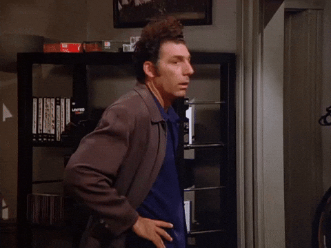 Seinfeld Kramer Giddy Up I Don't Know Gesture GIF