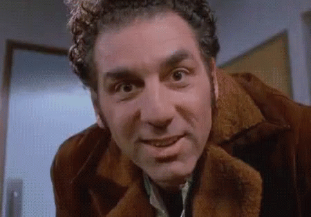 Seinfeld Kramer Giddy Up Smirk Shocking GIF