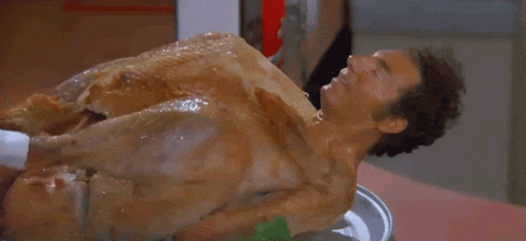Seinfeld Kramer Giddy Up Turkey Body GIF
