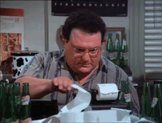 Seinfeld Newman Computing Bills GIF