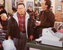 Seinfeld Newman Discussing Something In Front GIF