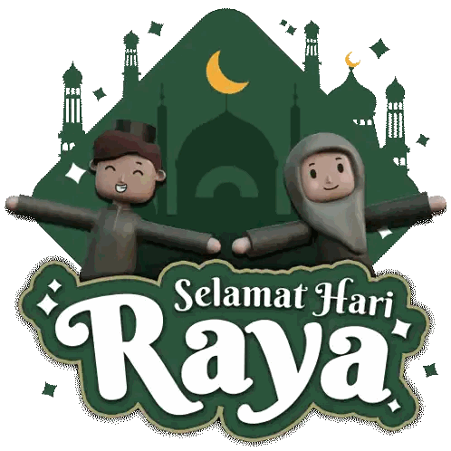 Selamat Hari Raya Poster with Man and Woman Holding Hands