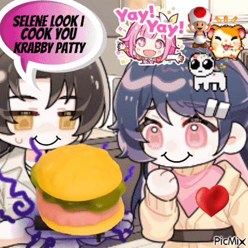 Selene and Krabby Patty Talking
