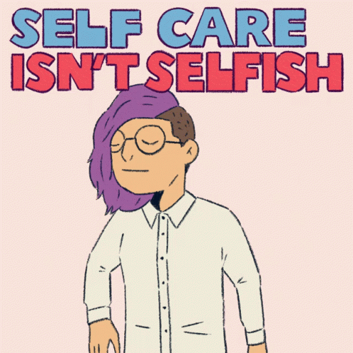 Self Care Isn't Selfish She Hug Herself GIF