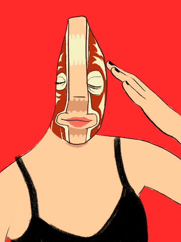 Self Portrait Steak Face Animation GIF