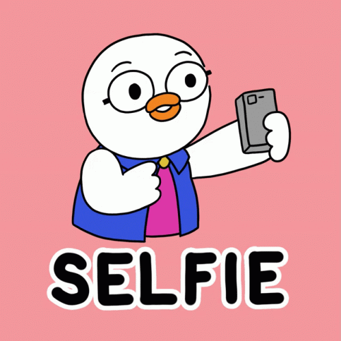 Cartoon Duck Sticker Selfie GIF