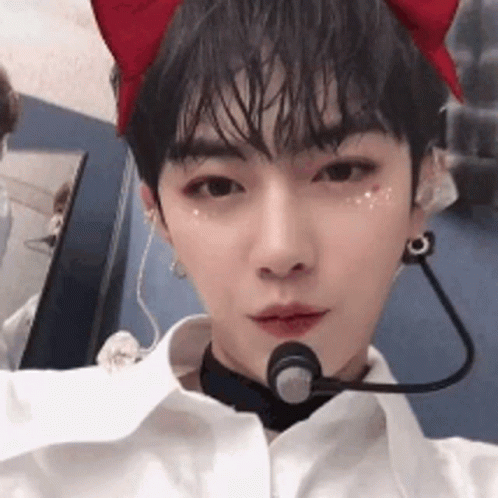 Selfie With Microphone and Cat Ears