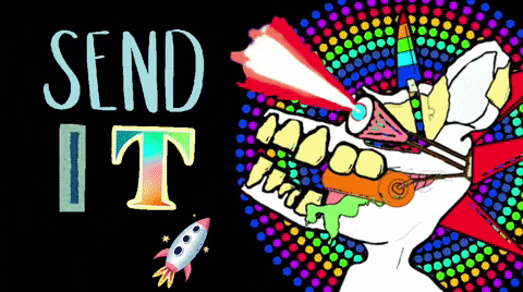 Send It Animal Fossil With Colorful Lights GIF