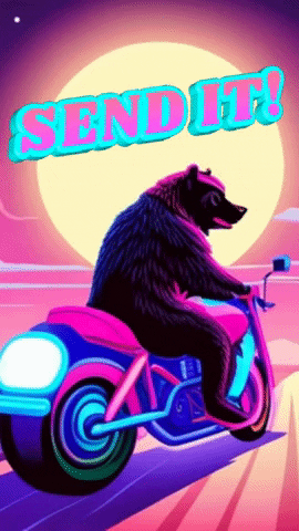 Send It Bear Riding A Motorbike GIF